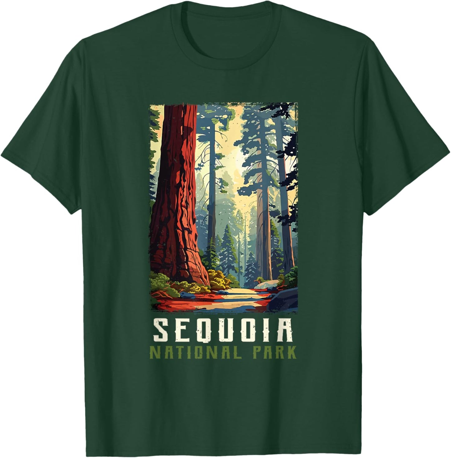 Retro Vintage Sequoia National Park for kids Hiking Camping T-Shirt - T-Shirt | Forest