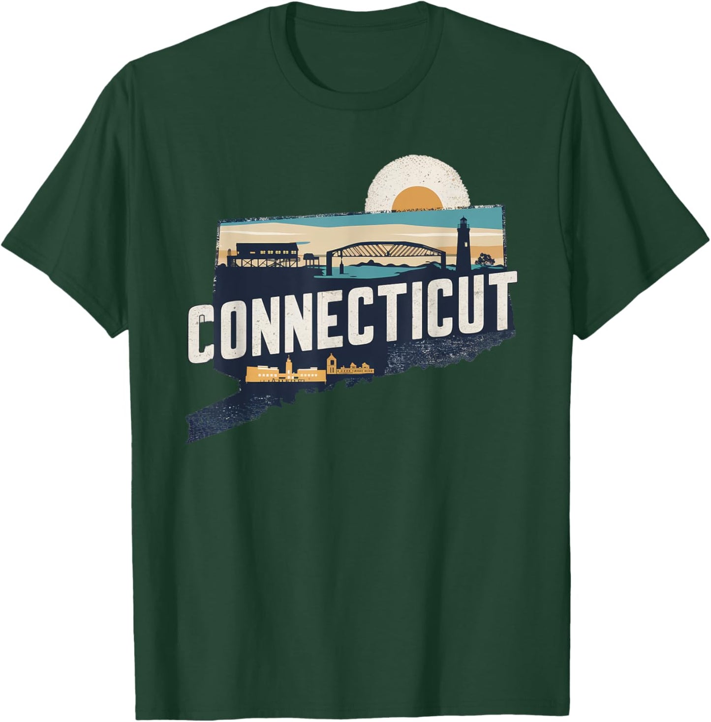 Connecticut State of Connecticut Retro Connecticut T-Shirt - T-Shirt | Forest