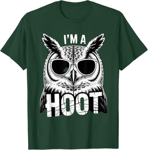 Retro I'm A Hoot Owl Bird Lover Funny Sarcastic Jokes T-Shirt - T-Shirt | Forest