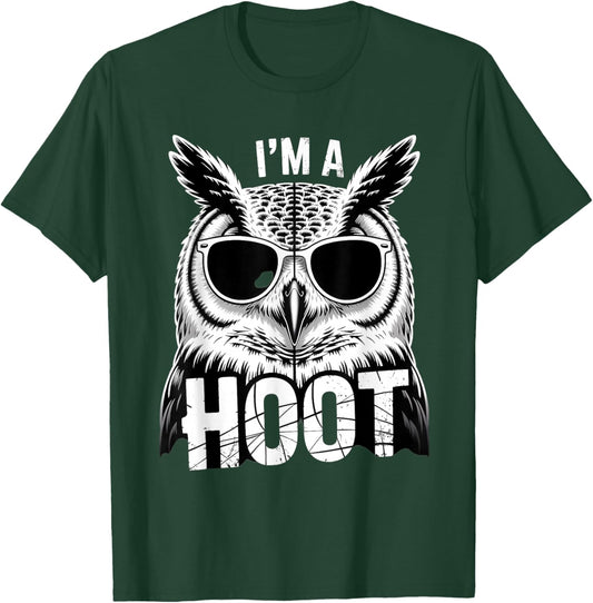 Retro I'm A Hoot Owl Bird Lover Funny Sarcastic Jokes T-Shirt - T-Shirt | Forest