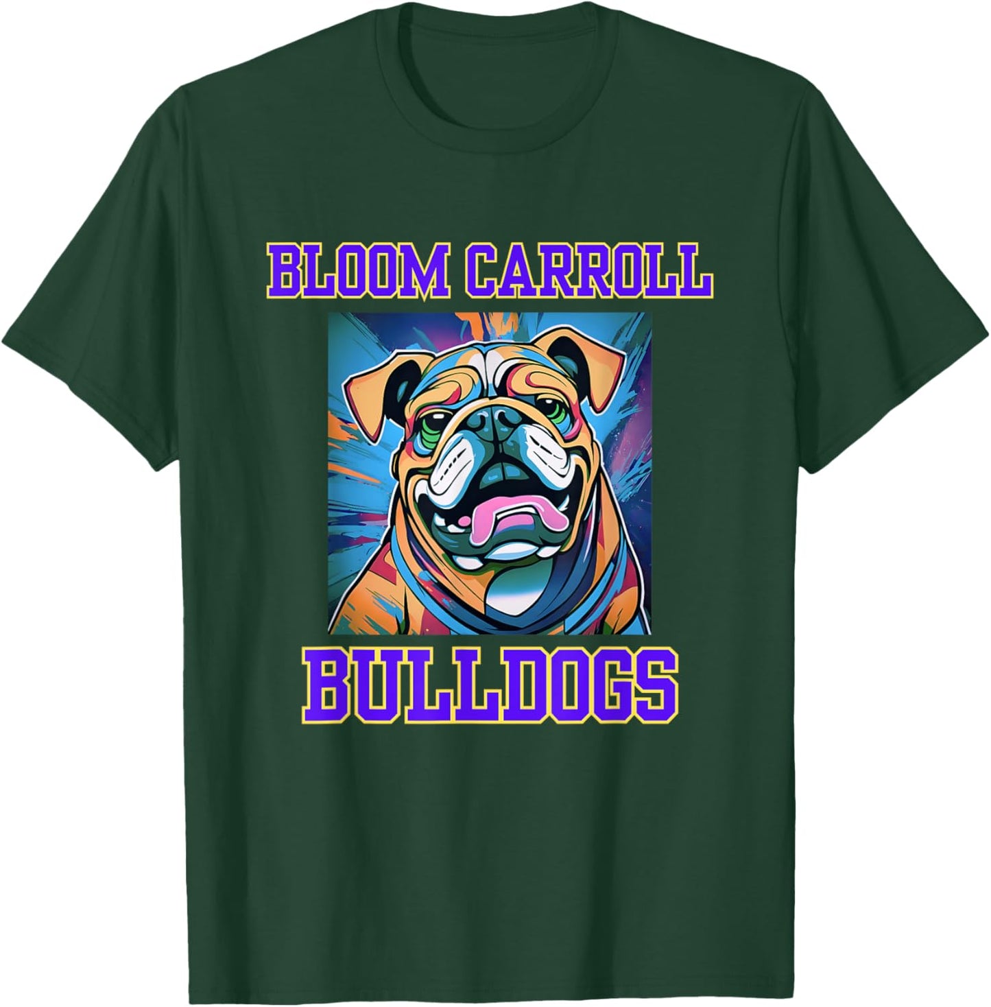 Cool Bloom Carroll Bulldogs Pop Art Graffiti T-Shirt - T-Shirt | Forest