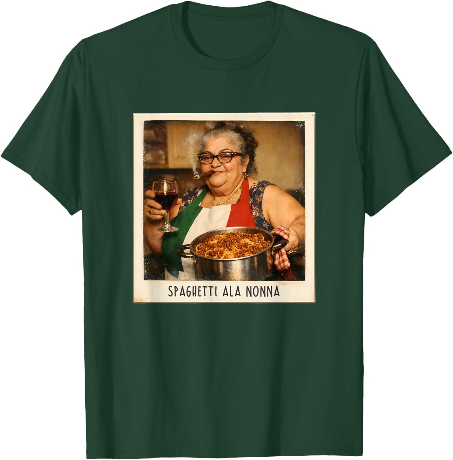 Spaghetti ALA Nonna Lustiges Italienische Pasta Oma Retro T-Shirt - T-Shirt | Forest
