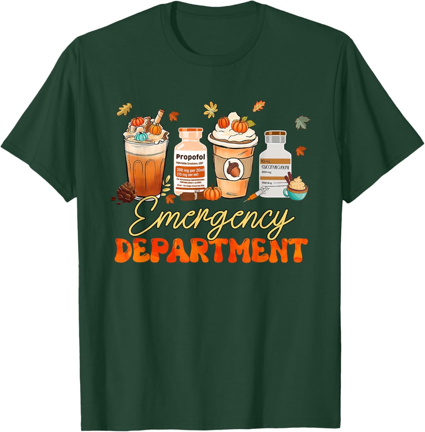 Fall ER Nurse Emergency Room Nurse School Pumpkin Spice T-Shirt - T-Shirt | Forest