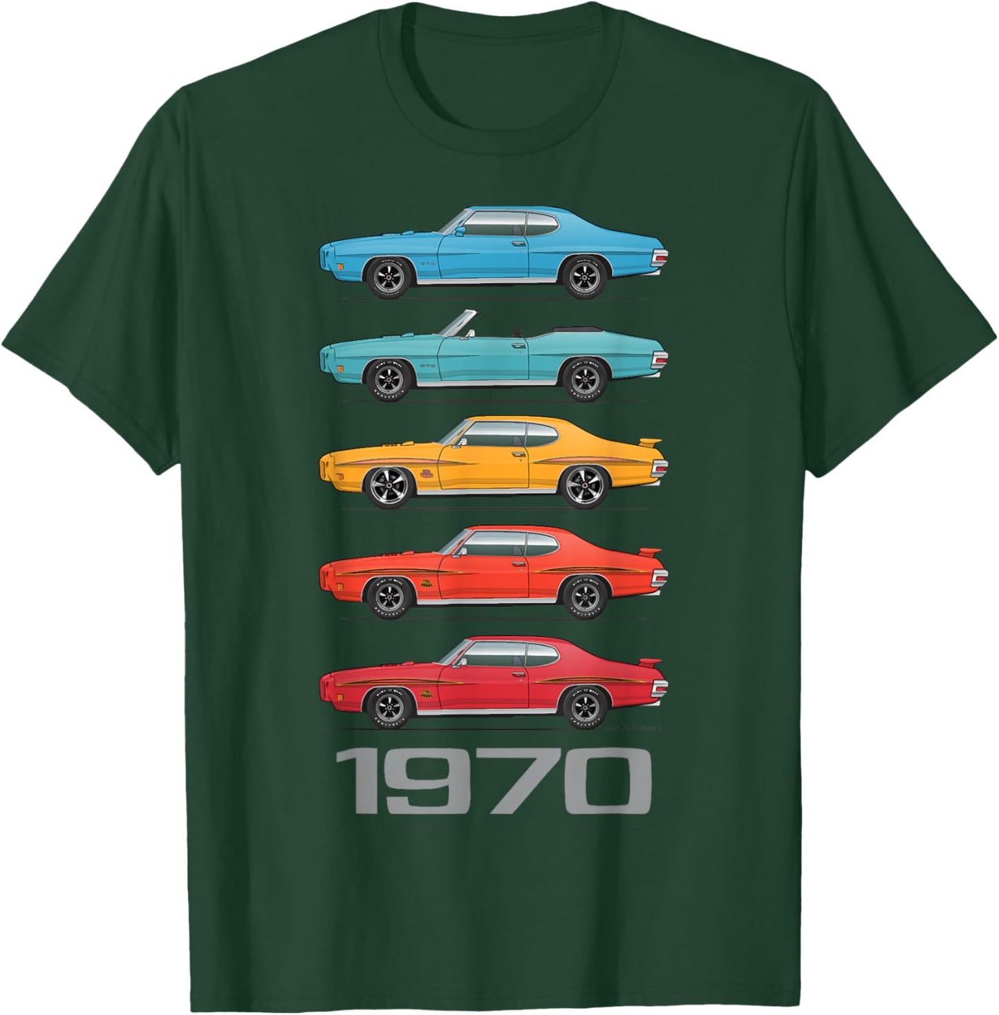 1970 70 GTO Classic Car Old School Muscle Car T-Shirt - T-Shirt | Forest