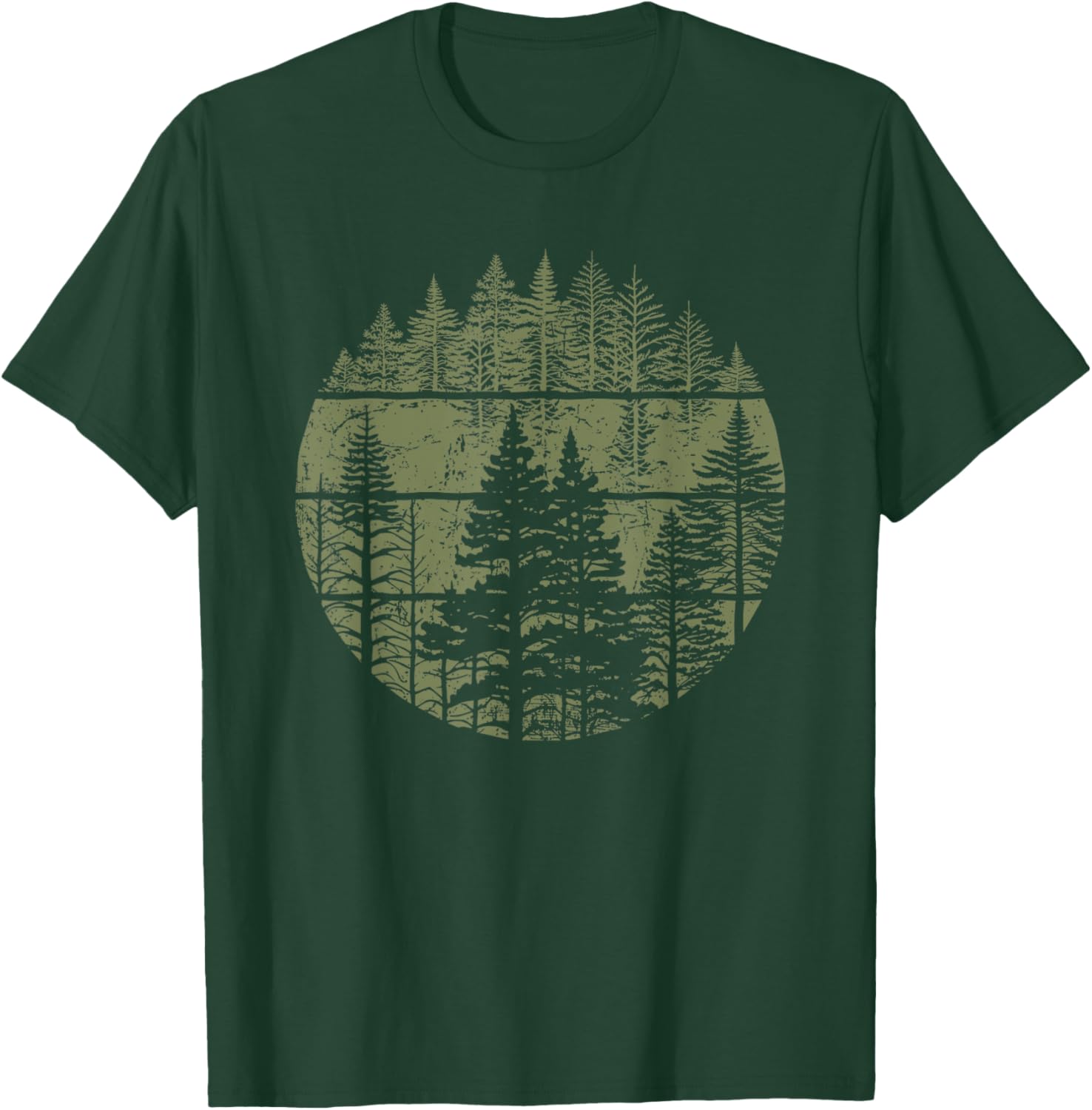 Retro Forest Trees Outdoors Nature Women Men Vintage Graphic T-Shirt - T-Shirt | Forest