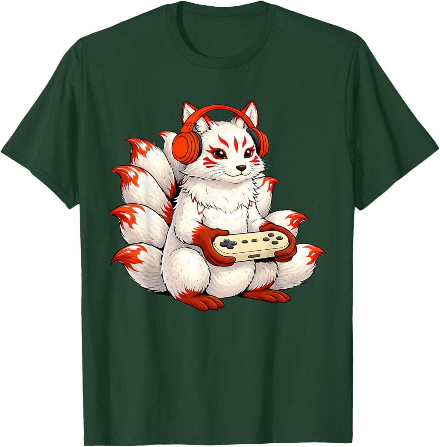 Kawaii Kitsune Gaming Japanese Inspired Video Games Retro T-Shirt - T-Shirt | Forest