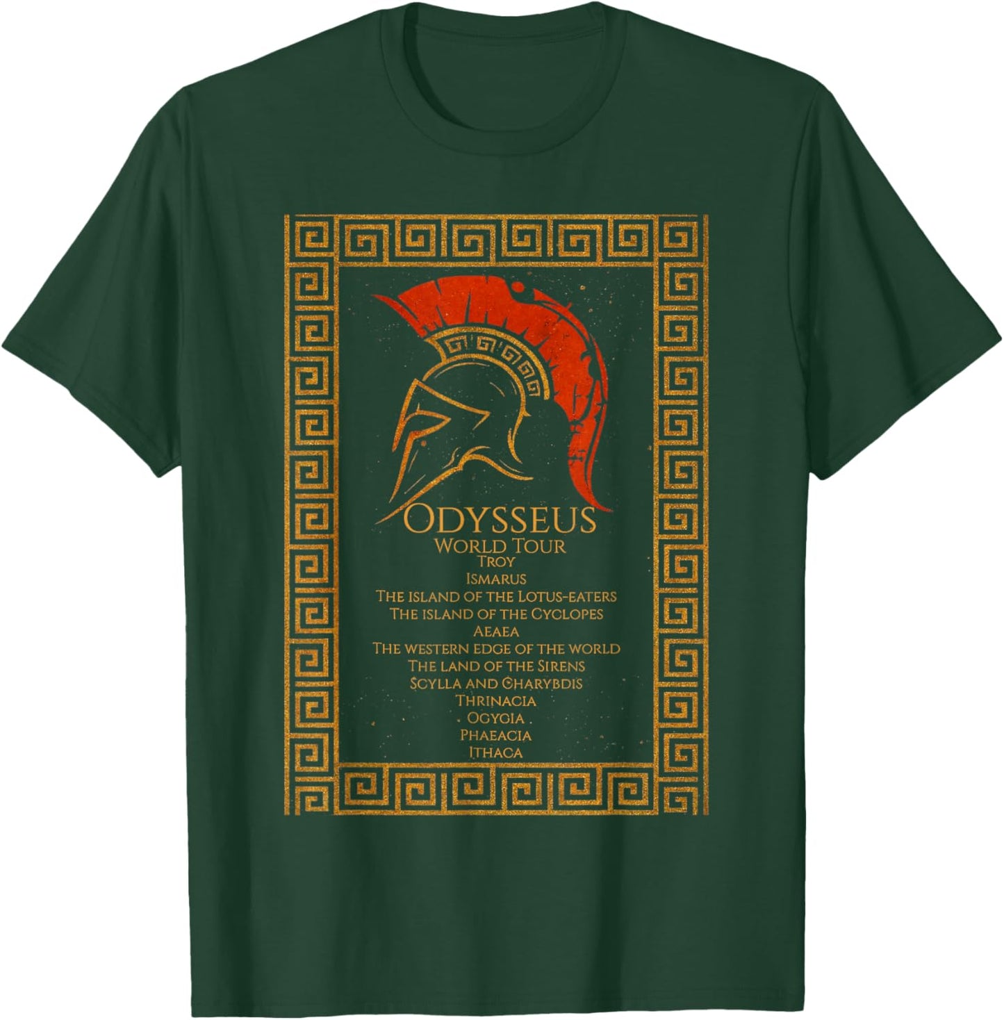 Odysseus World Tour Ancient Greek Mythology Odyssey T-Shirt - T-Shirt | Forest