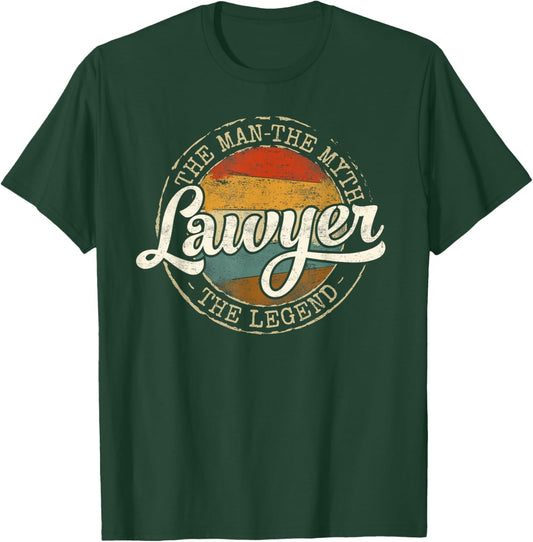 Lawyer The Man The Myth The Legend Vintage Stamp Legal T-Shirt - T-Shirt | Forest
