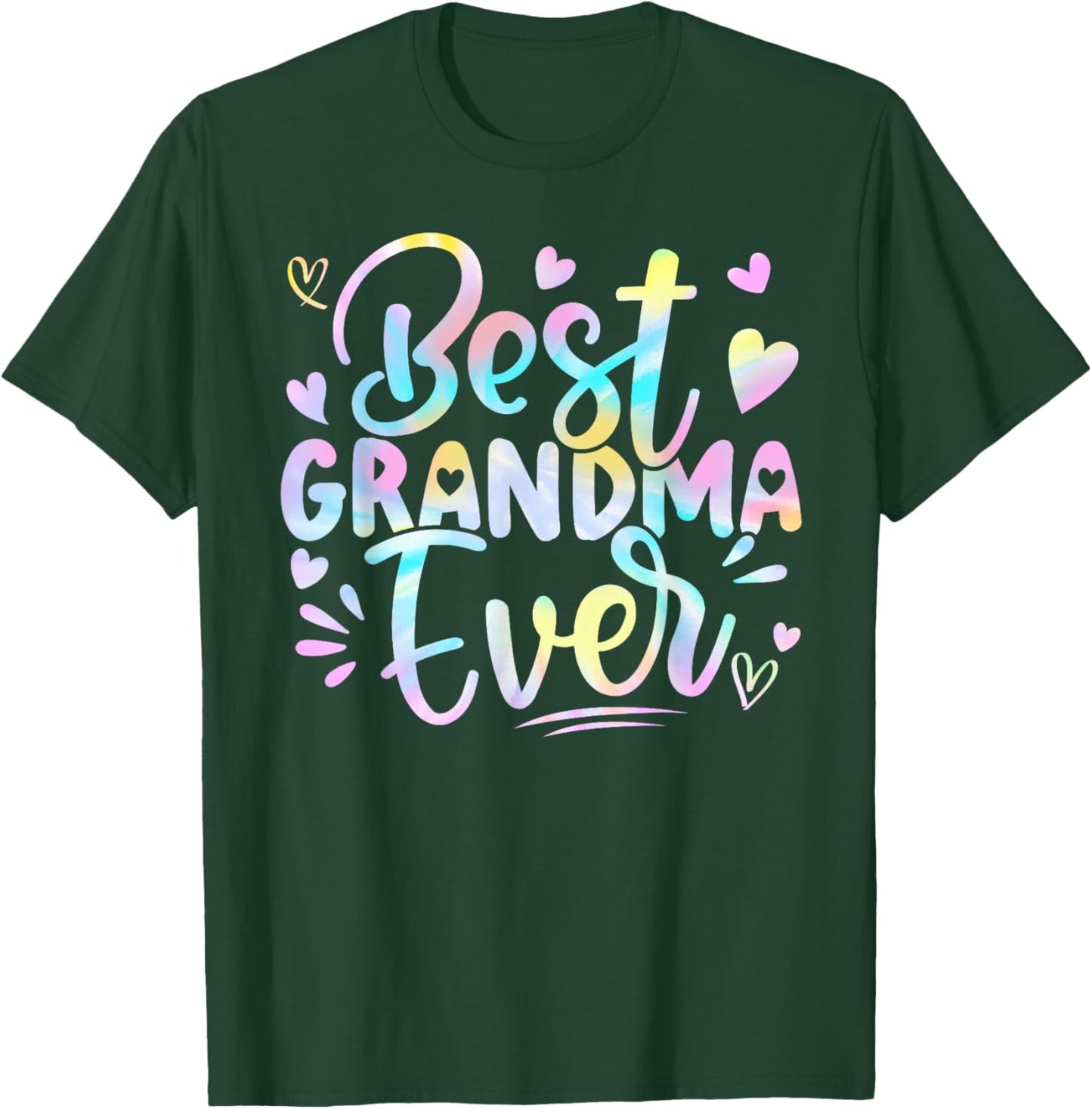 Best Grandma Ever Mama Grandma Mother's Day Tie Dye Women T-Shirt - T-Shirt | Forest