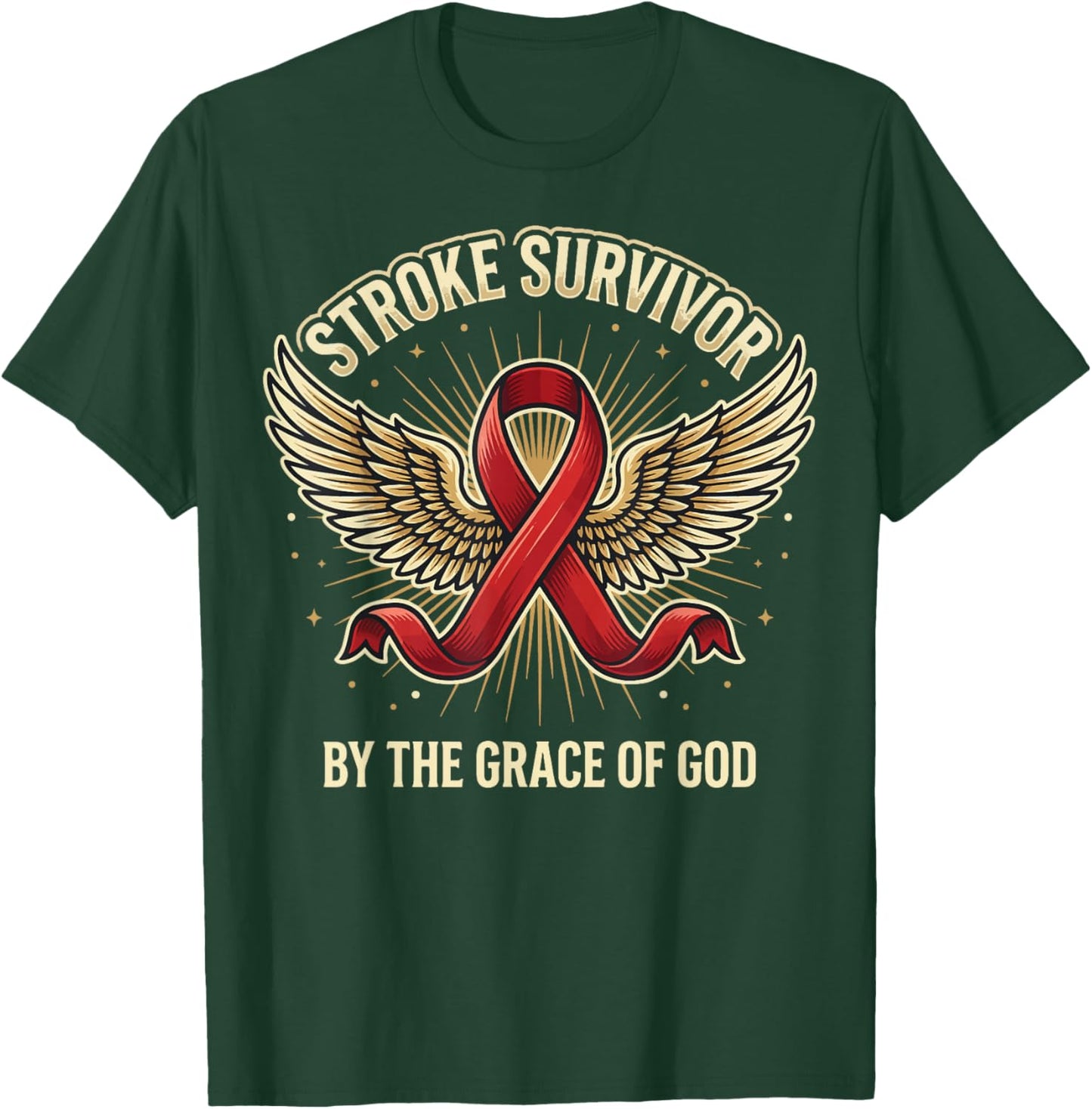 Stroke Survivor By The Grace of God T-Shirt - T-Shirt | Forest