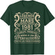 Mars 1981-45 Ans Anniversaire Cadeau Vintage 1981 T-Shirt - T-Shirt | Forest