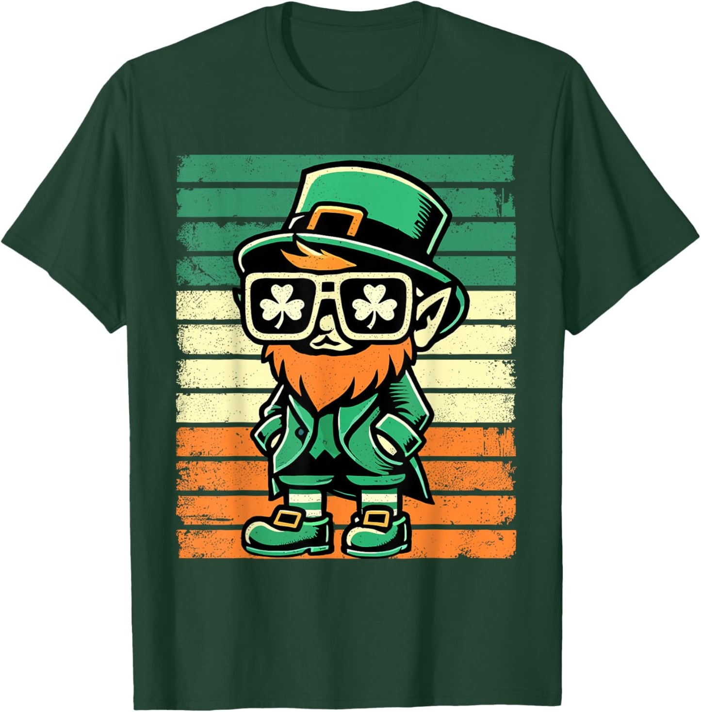 Rétro Leprechaun St Patty's Shamrock Funny St Patrick T-Shirt - T-Shirt | Forest