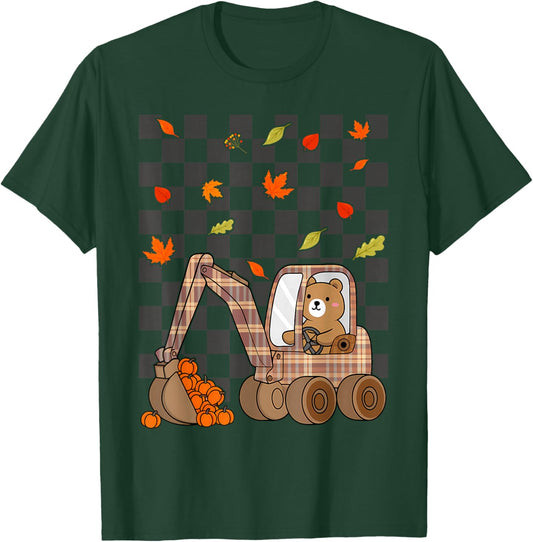 Kids Truck Pumpkin Patch Baby Boy Fall Toddler Girl Cute T-Shirt - T-Shirt | Forest