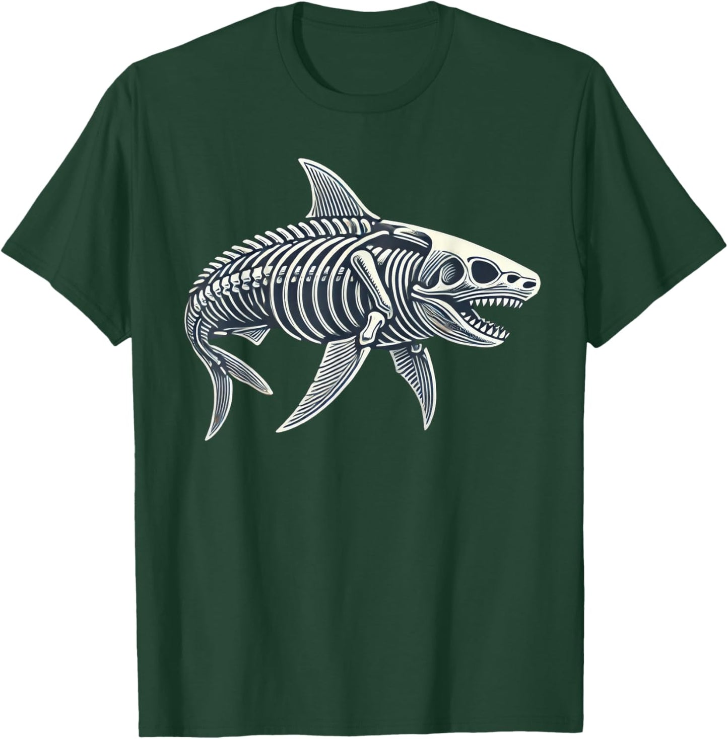 Shark Skeleton Halloween T-Shirt - T-Shirt | Forest