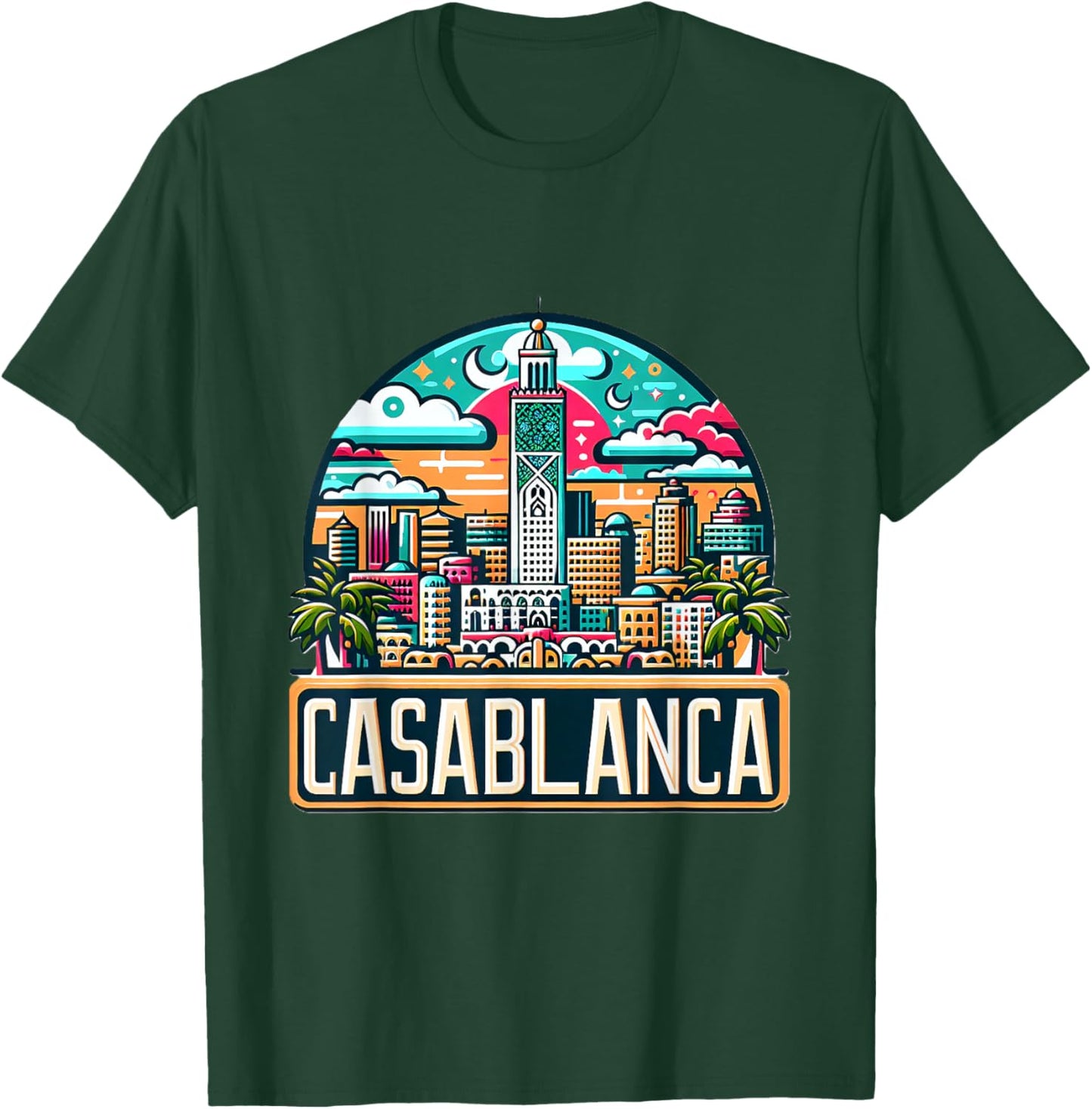 Morocco Casablanca Skyline Moroccan Costume T-Shirt - T-Shirt | Forest