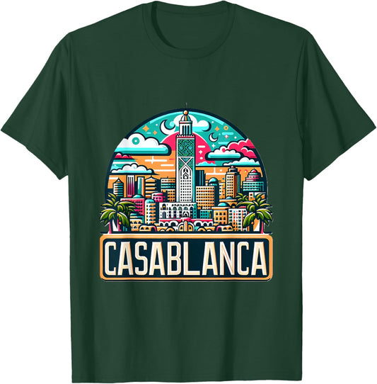 Morocco Casablanca Skyline Moroccan Costume T-Shirt - T-Shirt | Forest