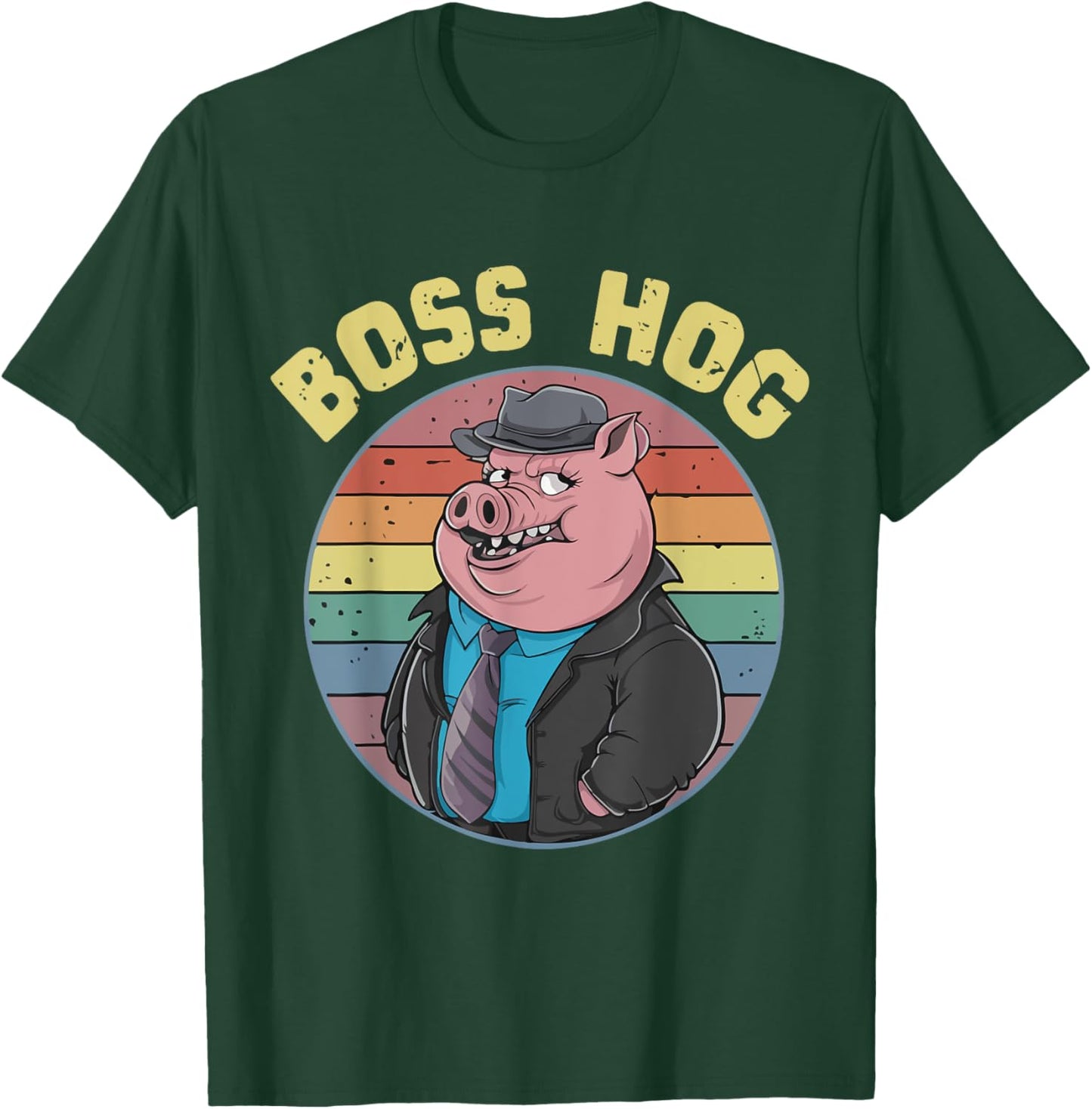 Hog Boss Funny Swine Costume Animal Cool Pigs Humor T-Shirt - T-Shirt | Forest