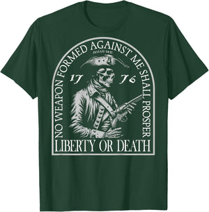 No Weapon Formed Against Me Shall Prosper (on back) T-Shirt - T-Shirt | Forest
