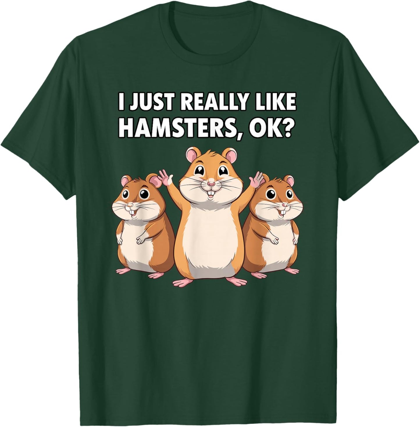 Cute Hamster Design Women Kids Dwarf Hamster Lovers T-Shirt - T-Shirt | Forest