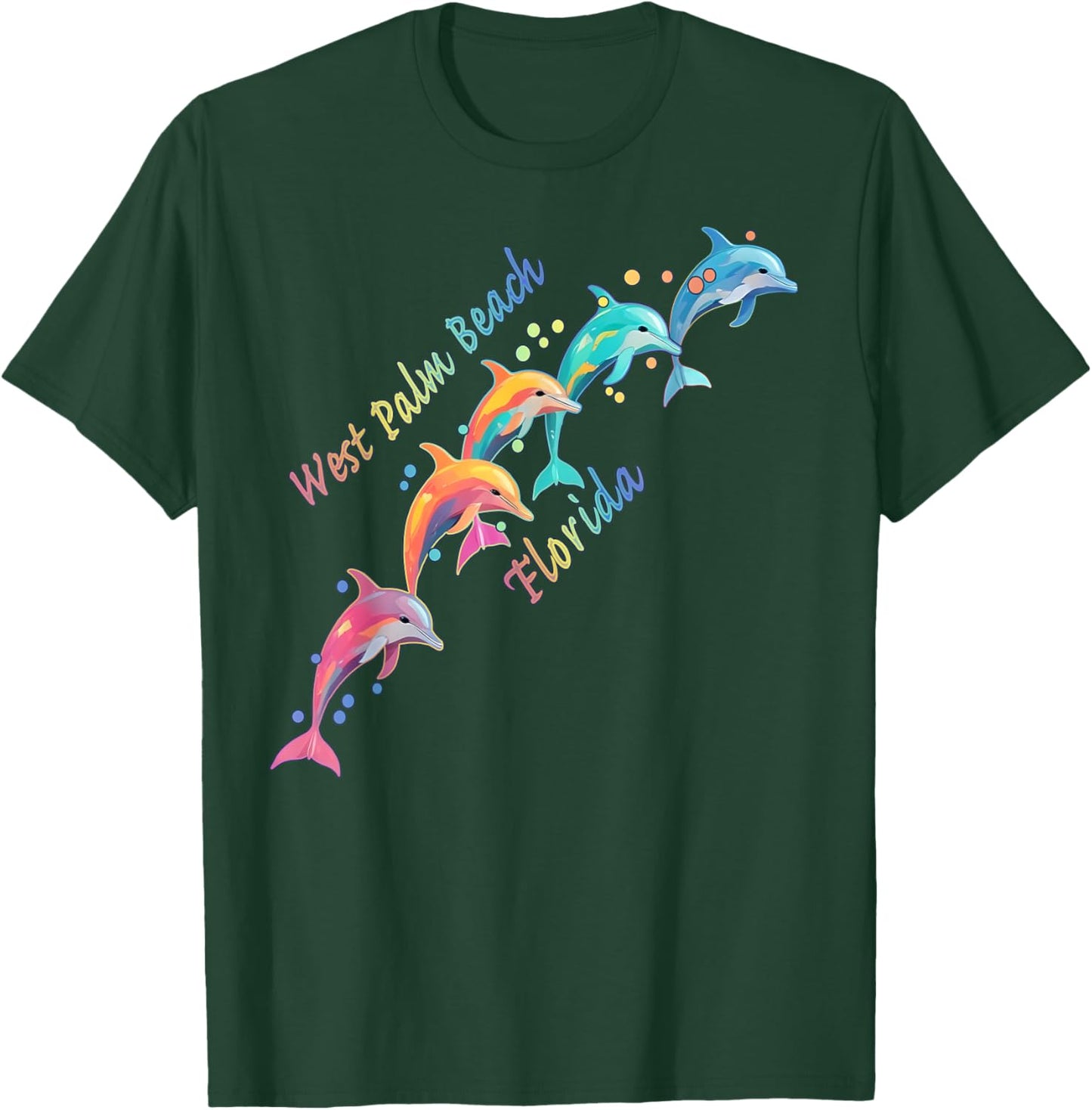 Dolphin Lover West Palm Beach FL Family Beach Vacation T-Shirt - T-Shirt | Forest