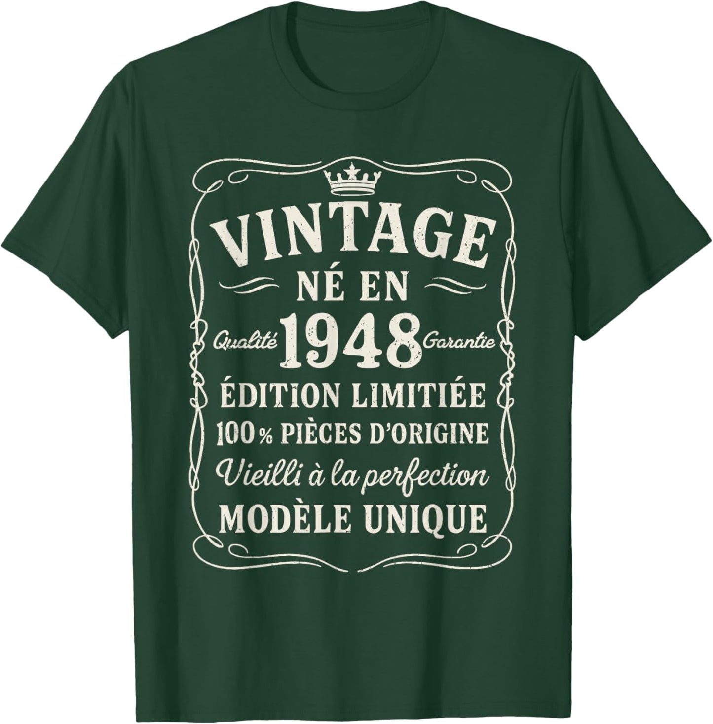 Anniversaire 78 Ans Cadeau Vintage Né en 1948 78 Ans Homme T-Shirt - T-Shirt | Forest