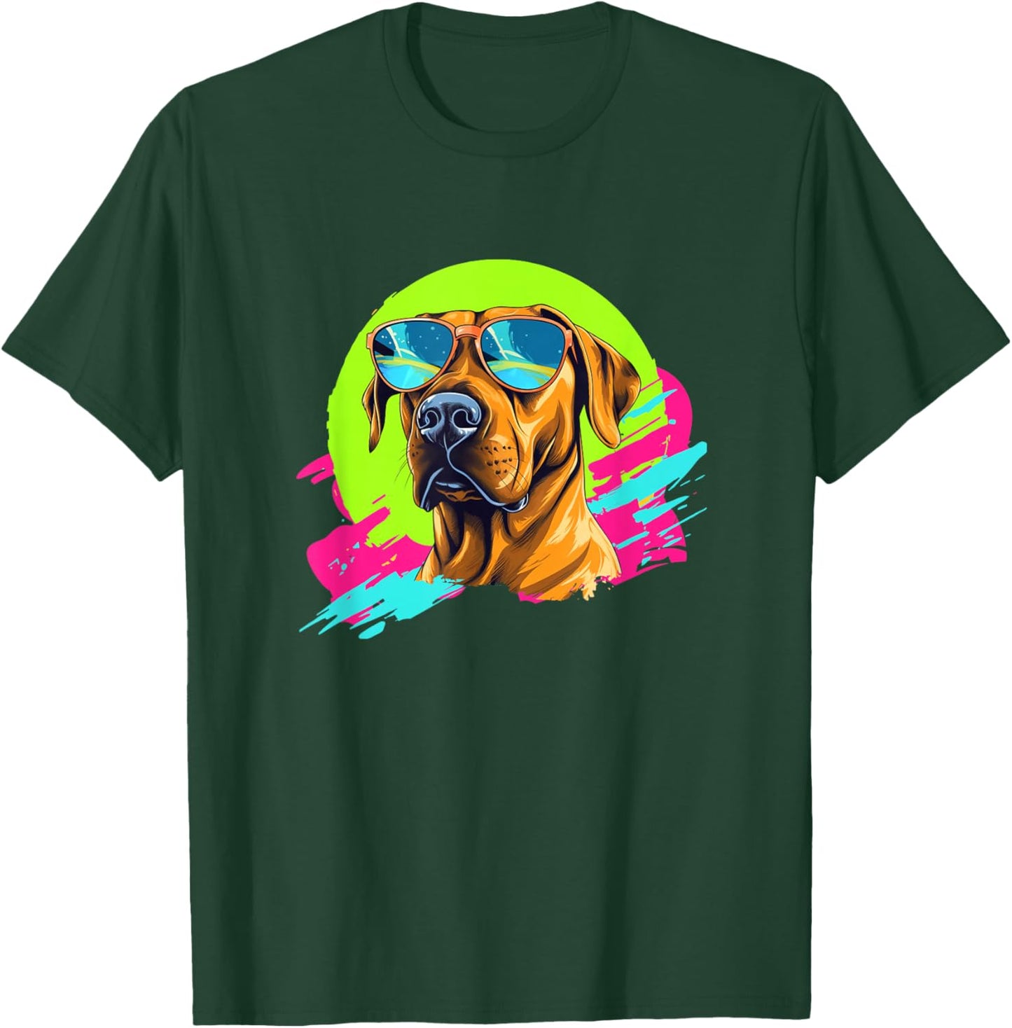 Funny Retro Vintage 80s Rhodesian Ridgeback Ridgie Lover T-Shirt - T-Shirt | Forest