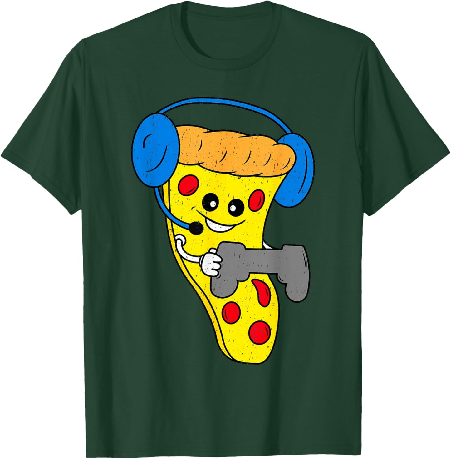 Funny Gamer Shirt Boys Kids Teen Pizza Video Gaming T-Shirt - T-Shirt | Forest