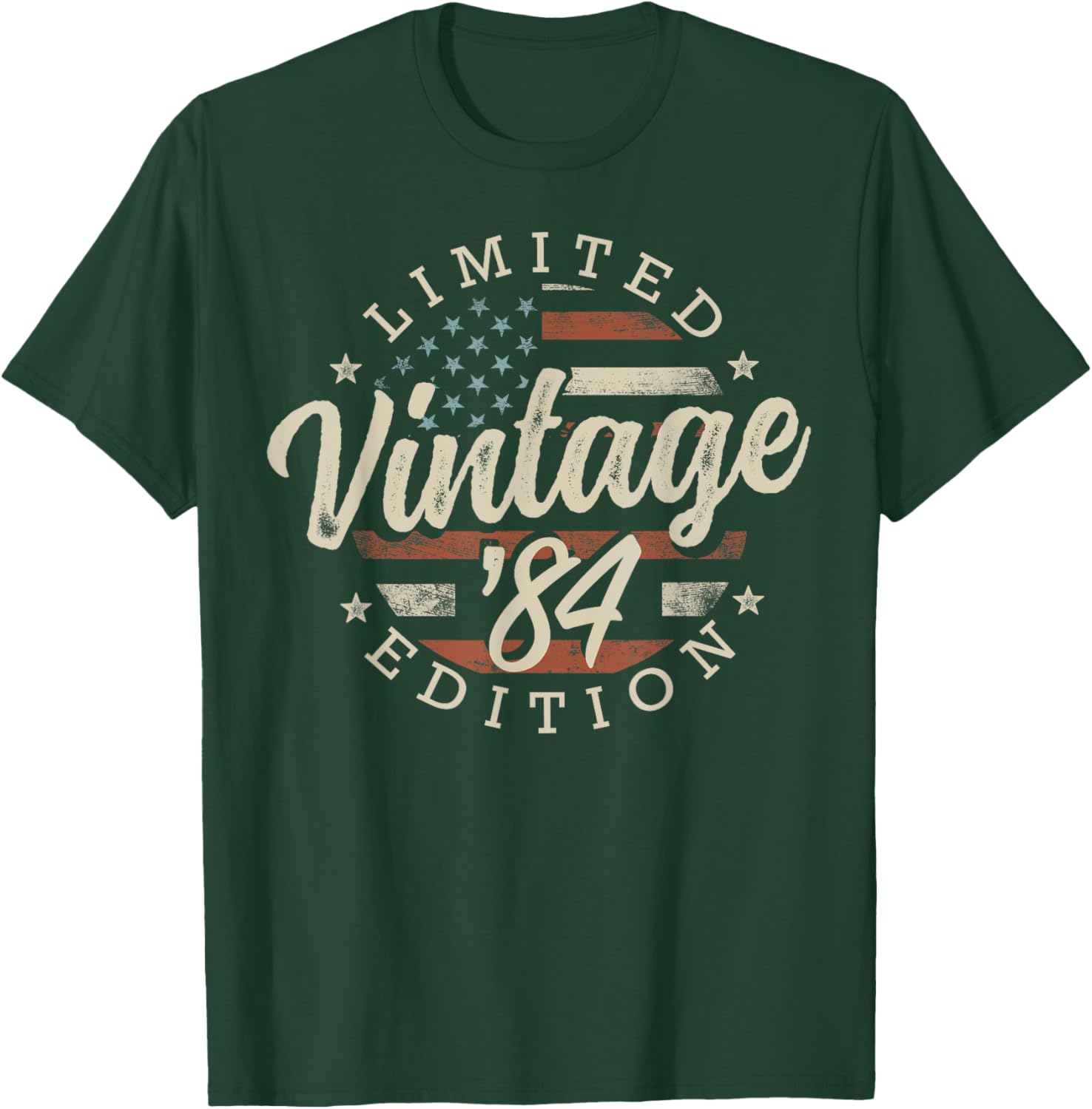 Vintage 1984 Limited Edition USA Flag 42nd Birthday T-Shirt - T-Shirt | Forest