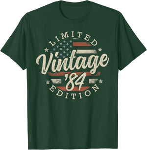Vintage 1984 Limited Edition USA Flag 42nd Birthday T-Shirt - T-Shirt | Forest