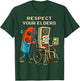 Respect Your Elder Funny Gamer Controller Vintage Style T-Shirt - T-Shirt | Forest
