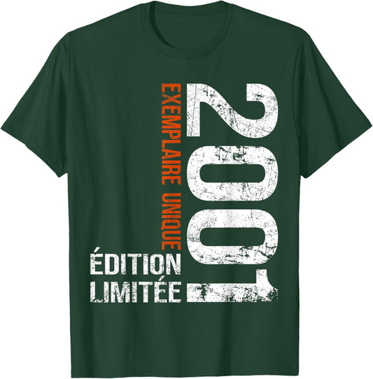 Vintage 2001 Gift 25 Years Man Birthday Humour T-Shirt - T-Shirt | Forest