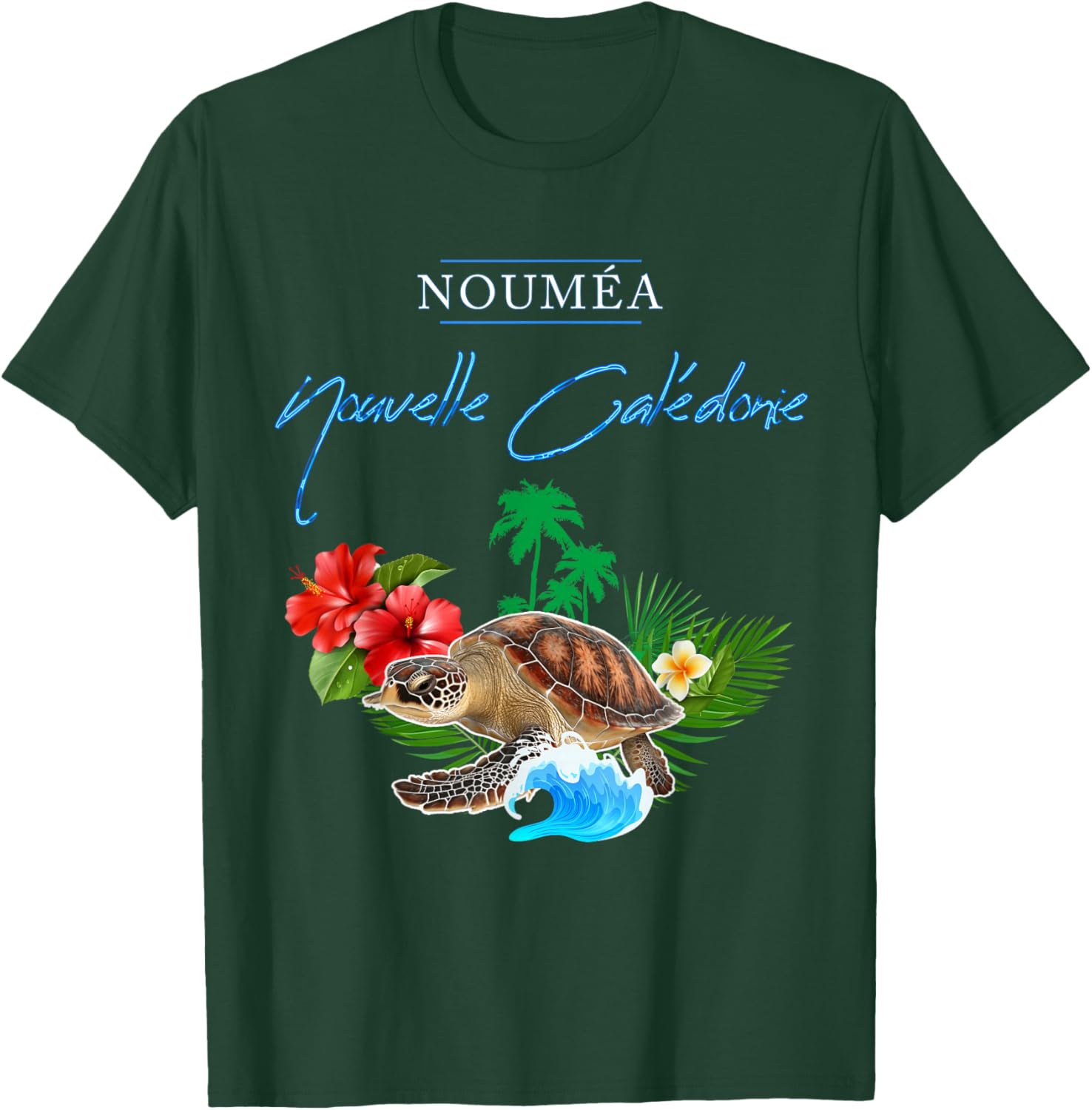 Nouméa Nouvelle-Calédonie Tortue Marine Hibiscus Cocotiers T-Shirt - T-Shirt | Forest