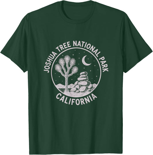 Vintage Joshua Tree National Park California Sketch Design T-Shirt - T-Shirt | Forest