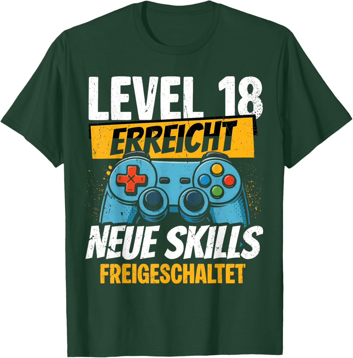 18. Geburtstag Jungen Video Gamer Level 18 Erreicht Mann T-Shirt - T-Shirt | Forest