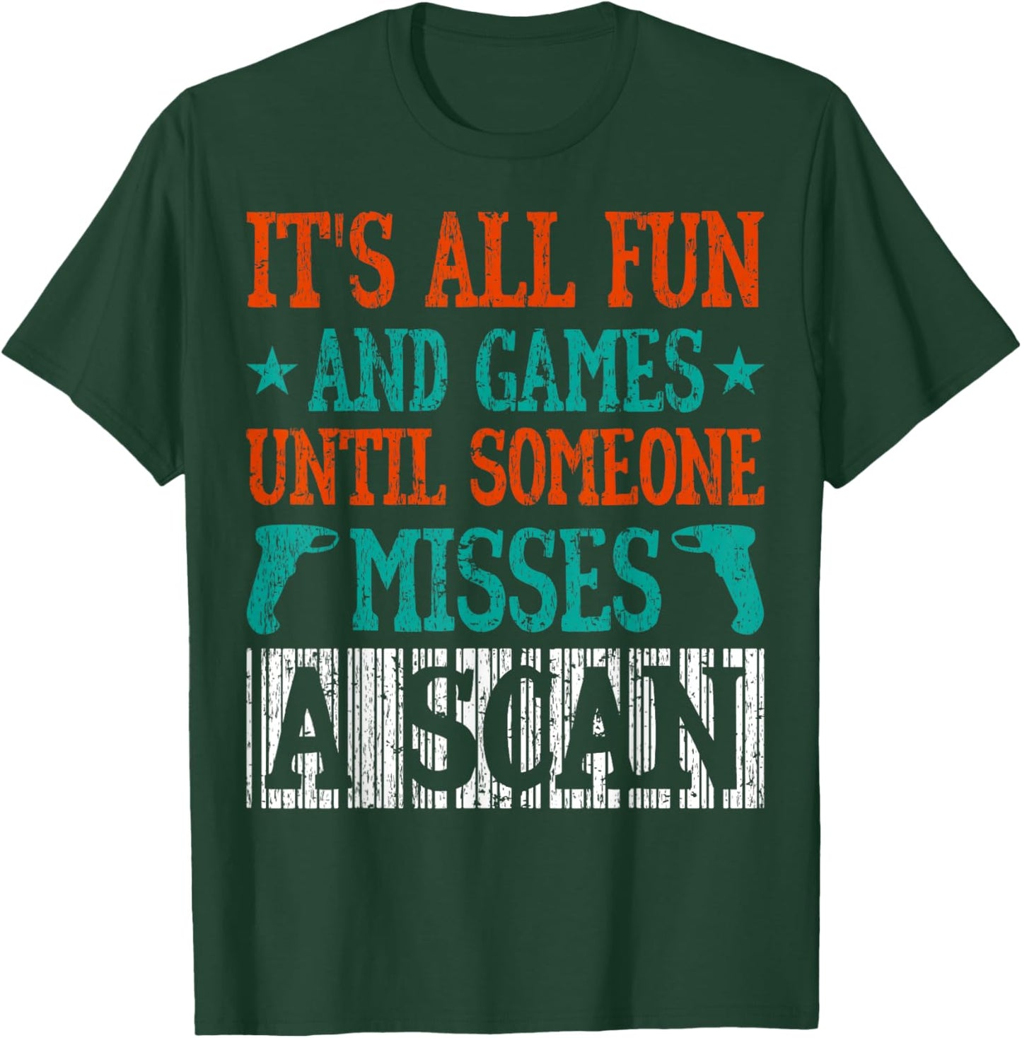 Funny Barcode Reader Postal Warehouse Associate Picker T-Shirt - T-Shirt | Forest