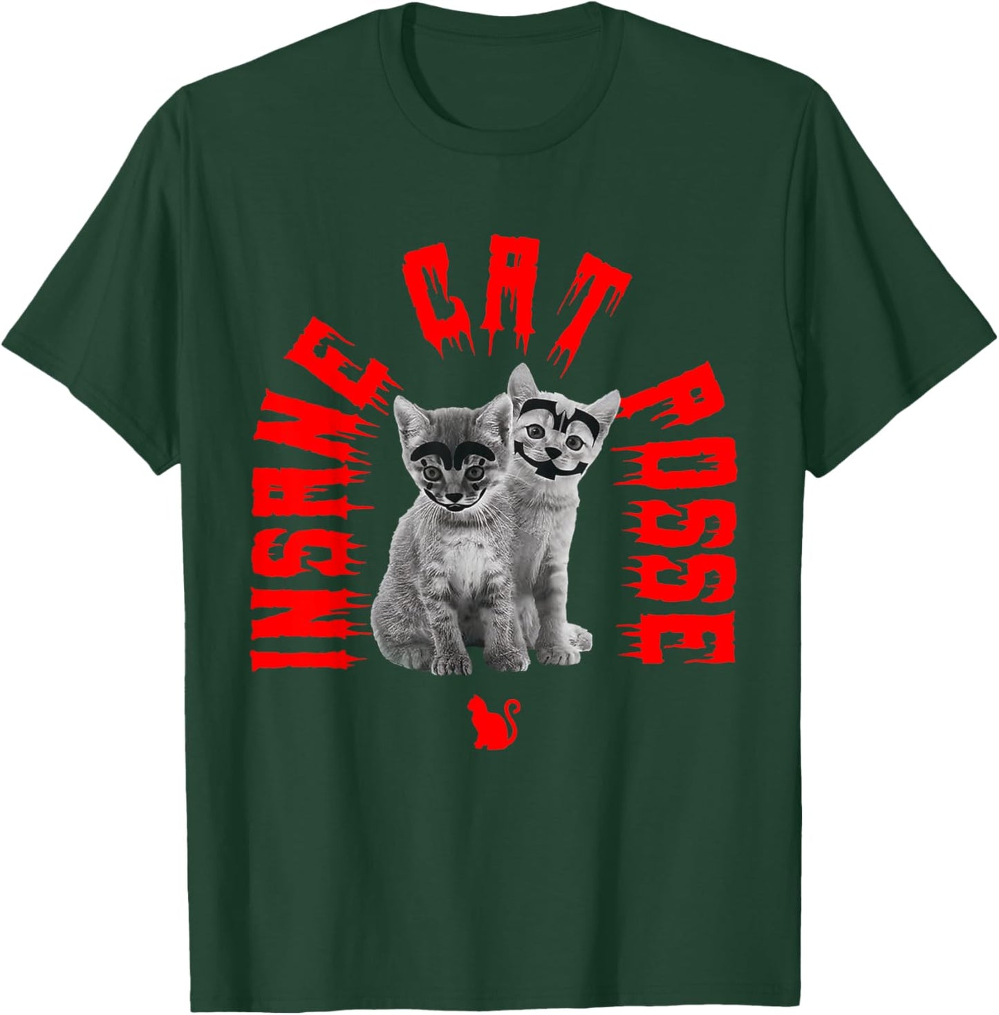 Insane Cat Posse Scary Cat Wear Horror Mask Spooky Women T-Shirt - T-Shirt | Forest