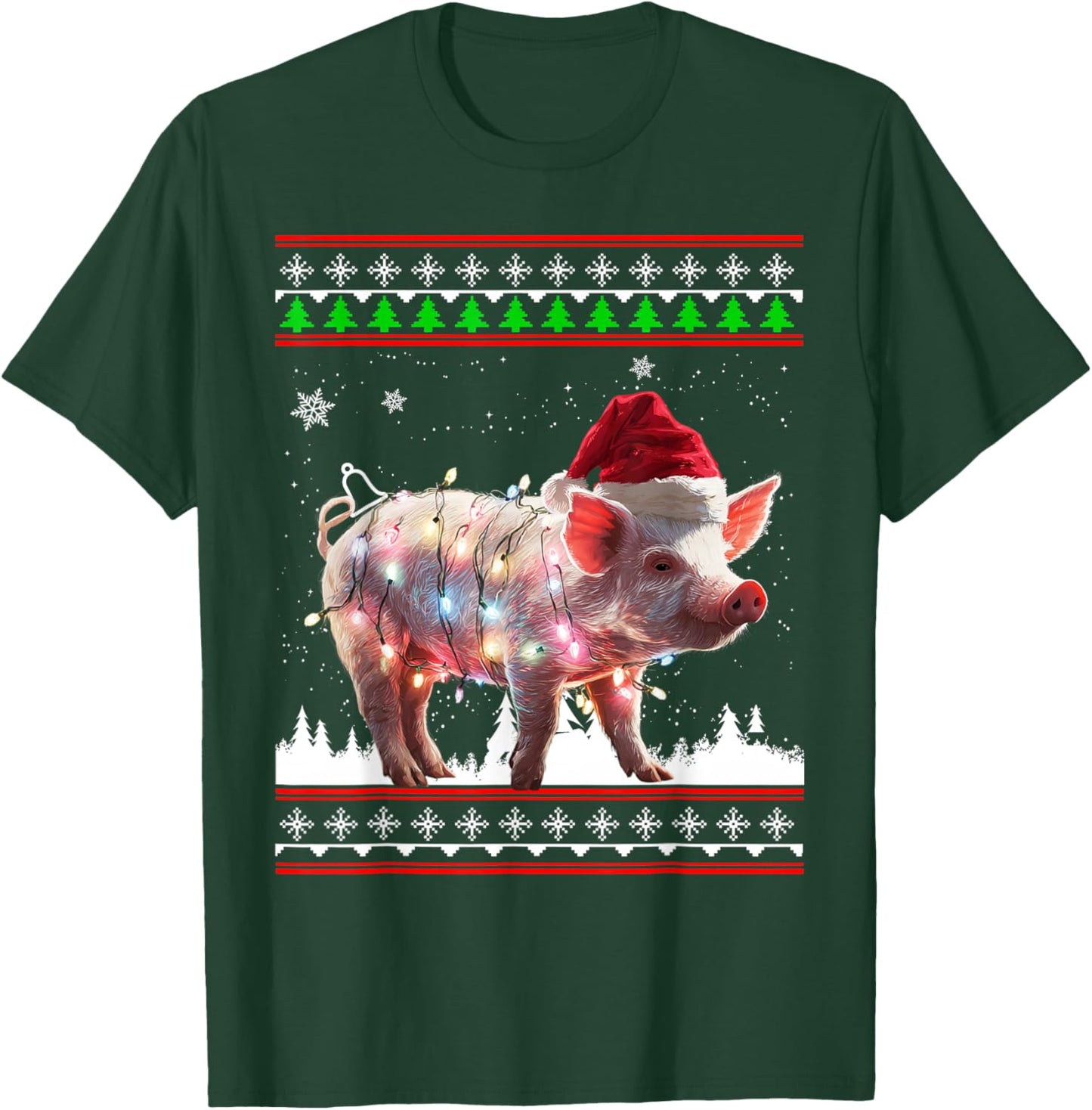 Funny Ugly Christmas Santa Pig T-Shirt - T-Shirt | Forest