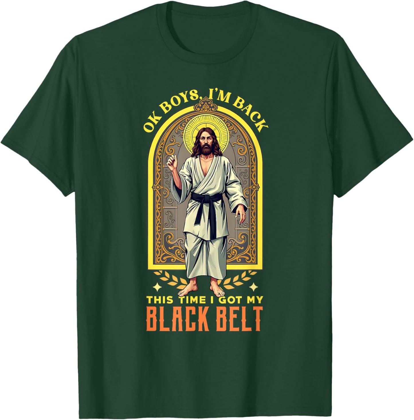 Jesus Black Belt | Jiu Jitsu Judo Karate MMA T-Shirt - T-Shirt | Forest