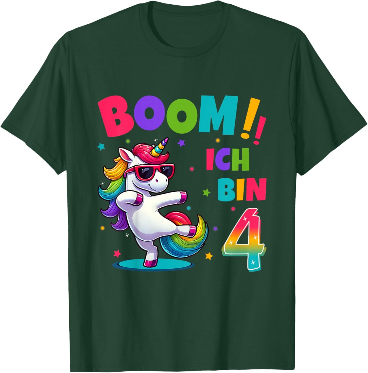 4 Geburtstag Junge Mädchen Party Outfit Einhorn Geschenke T-Shirt - T-Shirt | Forest