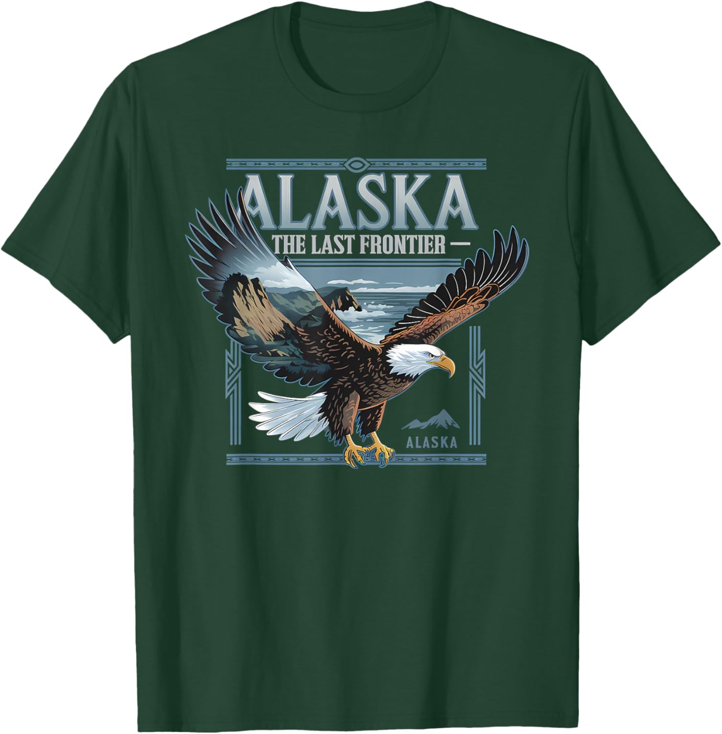 Alaska State Pride The Last Frontier Bald Eagle Alaskan Trip T-Shirt - T-Shirt | Forest
