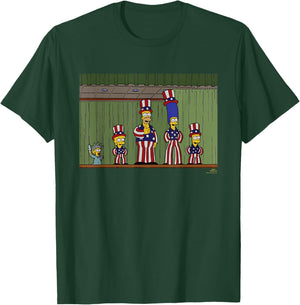 The Simpsons Family American Flag Costumes 4th of July USA T-Shirt - T-Shirt | Forest