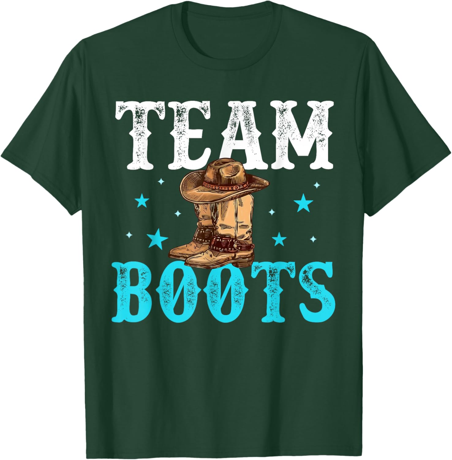 Boots Or Bows Team Boy Girl Western Gender Reveal Family T-Shirt - T-Shirt | Forest