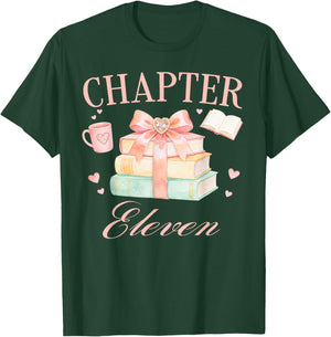 Chapter 11th Birthday Bookworm 11 Years Old Cute Book Loves T-Shirt - T-Shirt | Forest