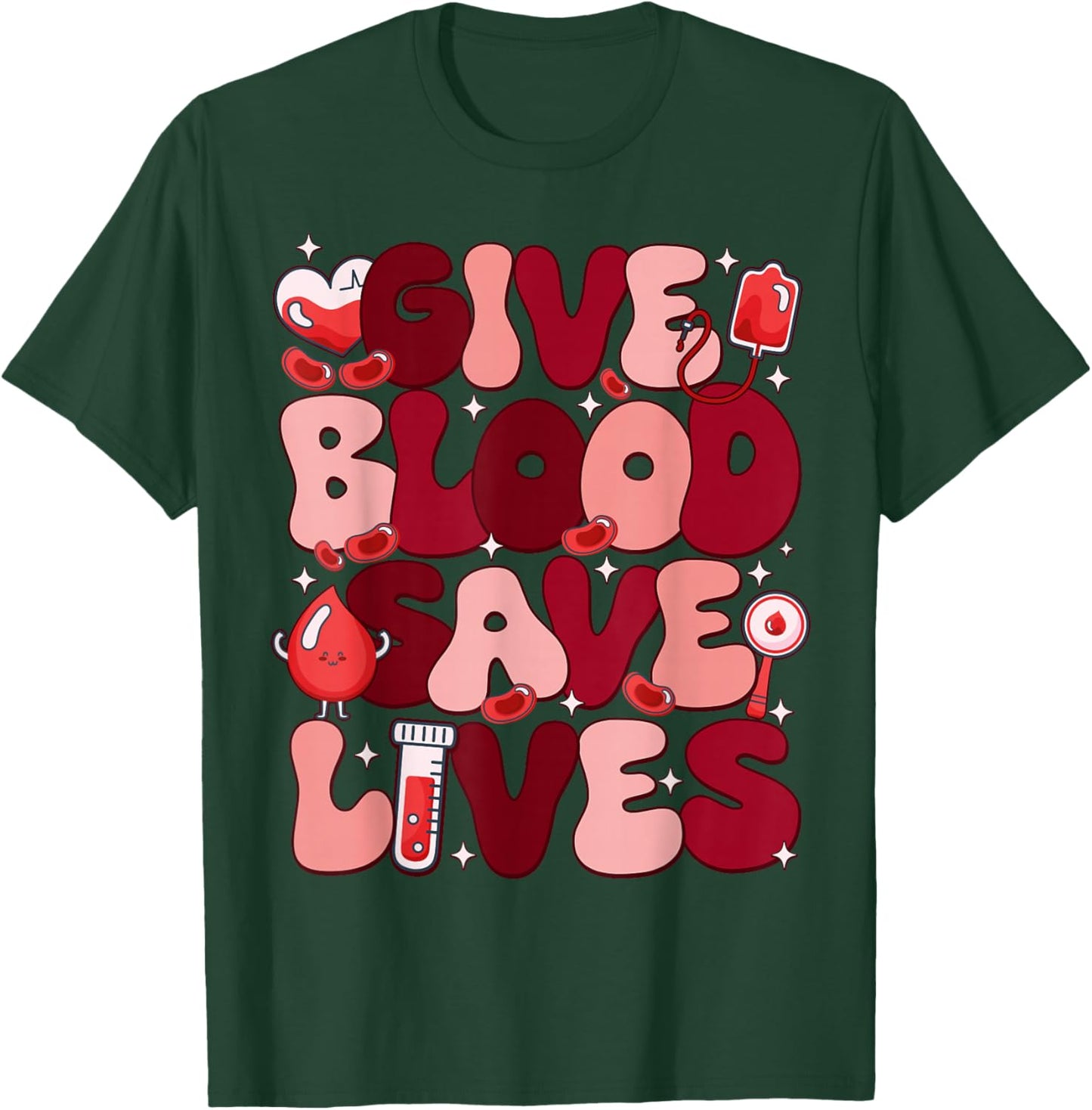 Give Blood Save Lives Blood Donation World Blood Donor Day T-Shirt - T-Shirt | Forest