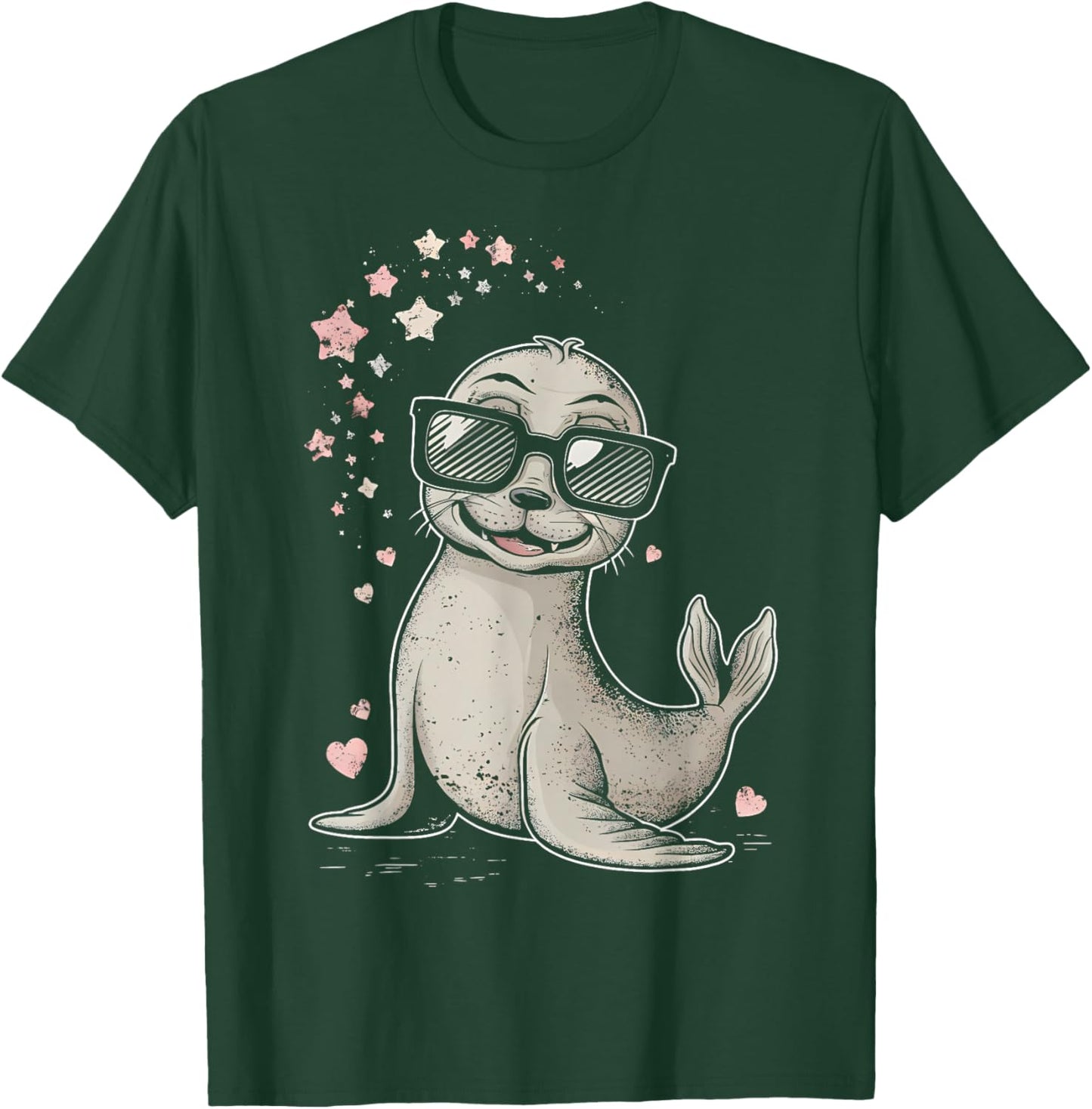 Seal Kawaii Cartoon Design Women Kids Gift Seal T-Shirt - T-Shirt | Forest