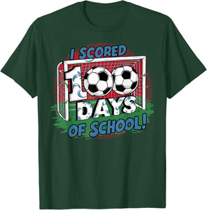 I Scored 100 Days Of School Soccer Player Smarter Sport Boys T-Shirt - T-Shirt | Forest