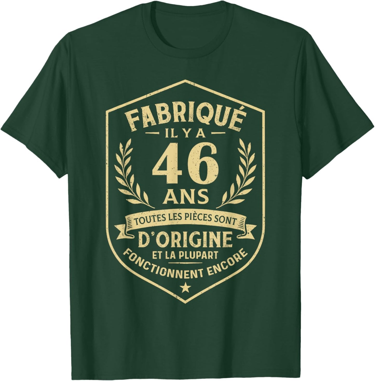 Made 46 Years Ago Original Parts 46th Birthday T-Shirt - T-Shirt | Forest