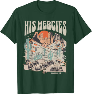 Christian Bible Verse His Mercies Are New Each Morning T-Shirt - T-Shirt | Forest