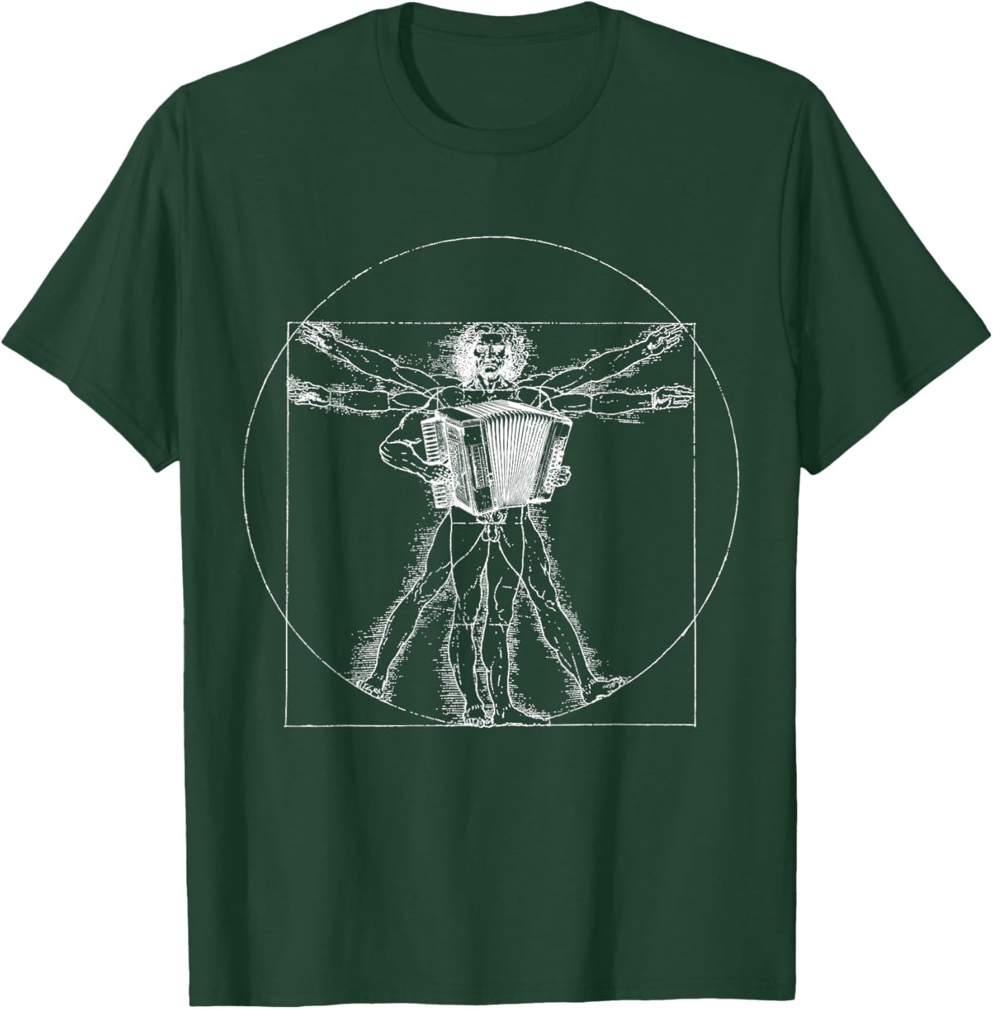 Vitruvian Man Accordionist Perfect Harmony Man , Black, S T-Shirt - T-Shirt | Forest
