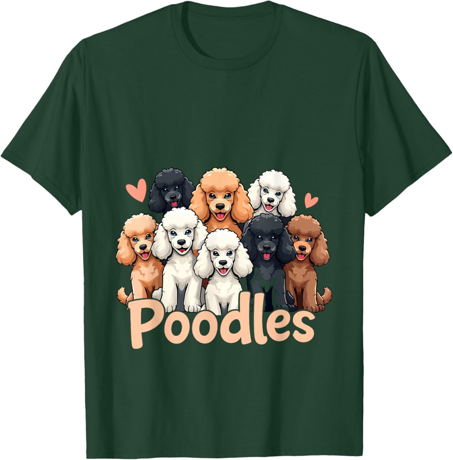 I Love Poodles Shirt Women Girls Kids Cute Poodle Dog Lover T-Shirt - T-Shirt | Forest